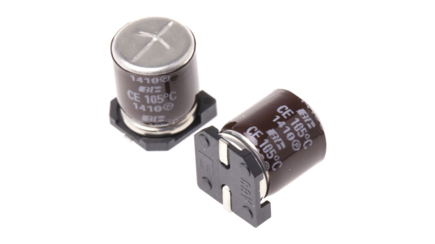 Condensador electrolítico Vishay serie 153 CRV, 100μF, ±20%, 25V dc, mont. SMD, 8 (Dia.) x 10mm