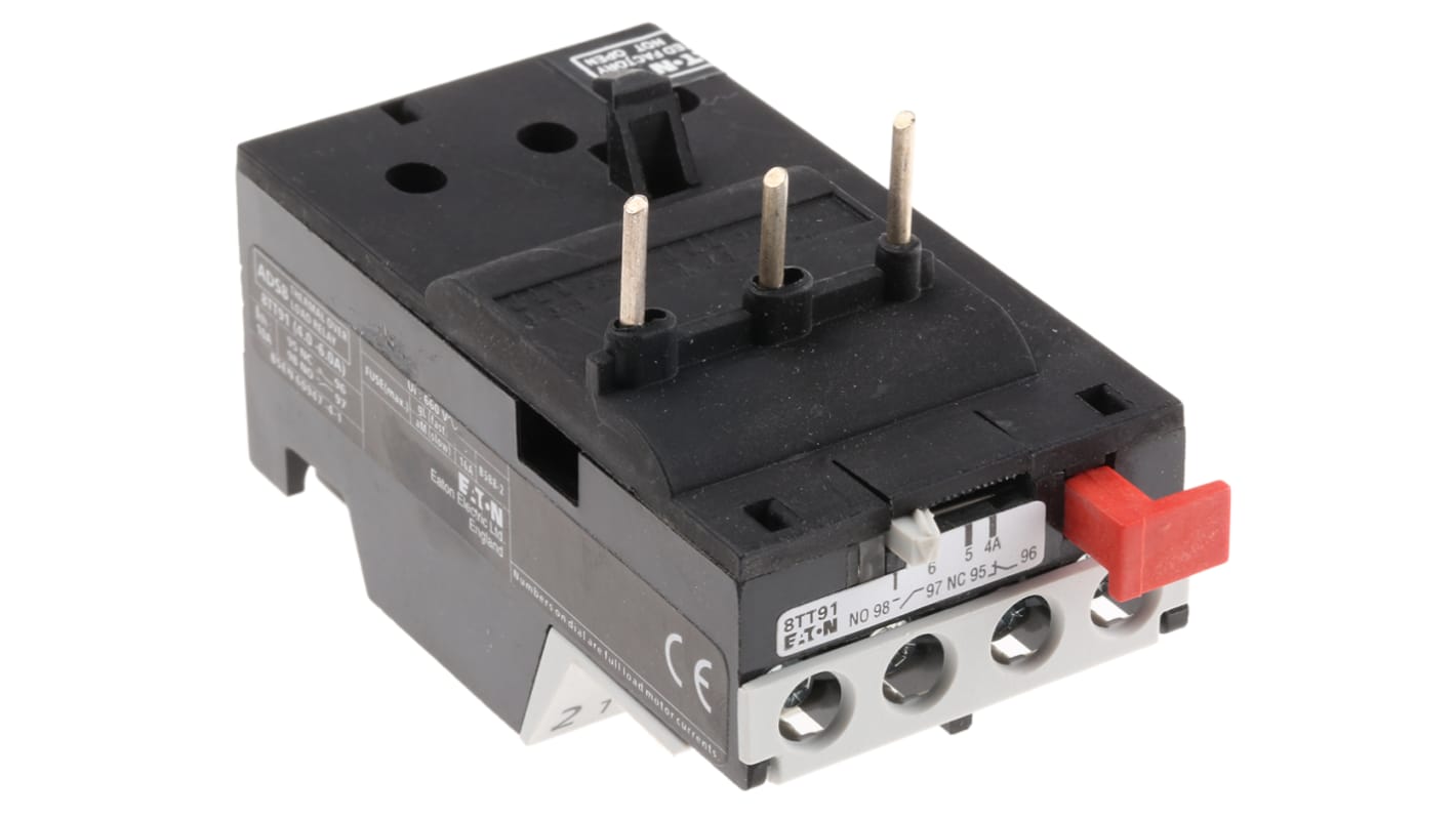 Eaton ADS8 Overload Relay 1NO + 1NC, 4 → 6 A F.L.C, 6 A Contact Rating, 2.2 kW