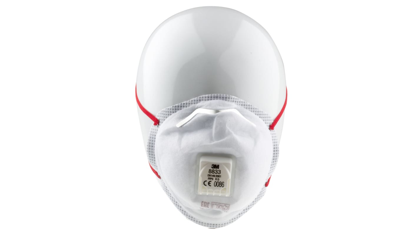 3M 8300 Series Disposable Face Mask for General Purpose Protection, FFP3, Non-Valved, Moulded, 10 per Package