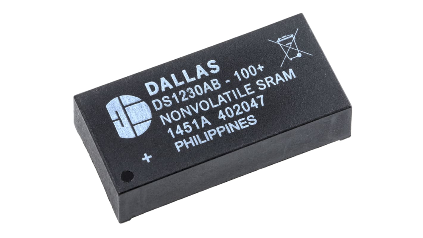 NVRAM Maxim Integrated DS1230AB-100+, 28 pines, EDIP, 256kbit, 100ns, Montaje en orificio pasante, 4,75 V a 5,25 V