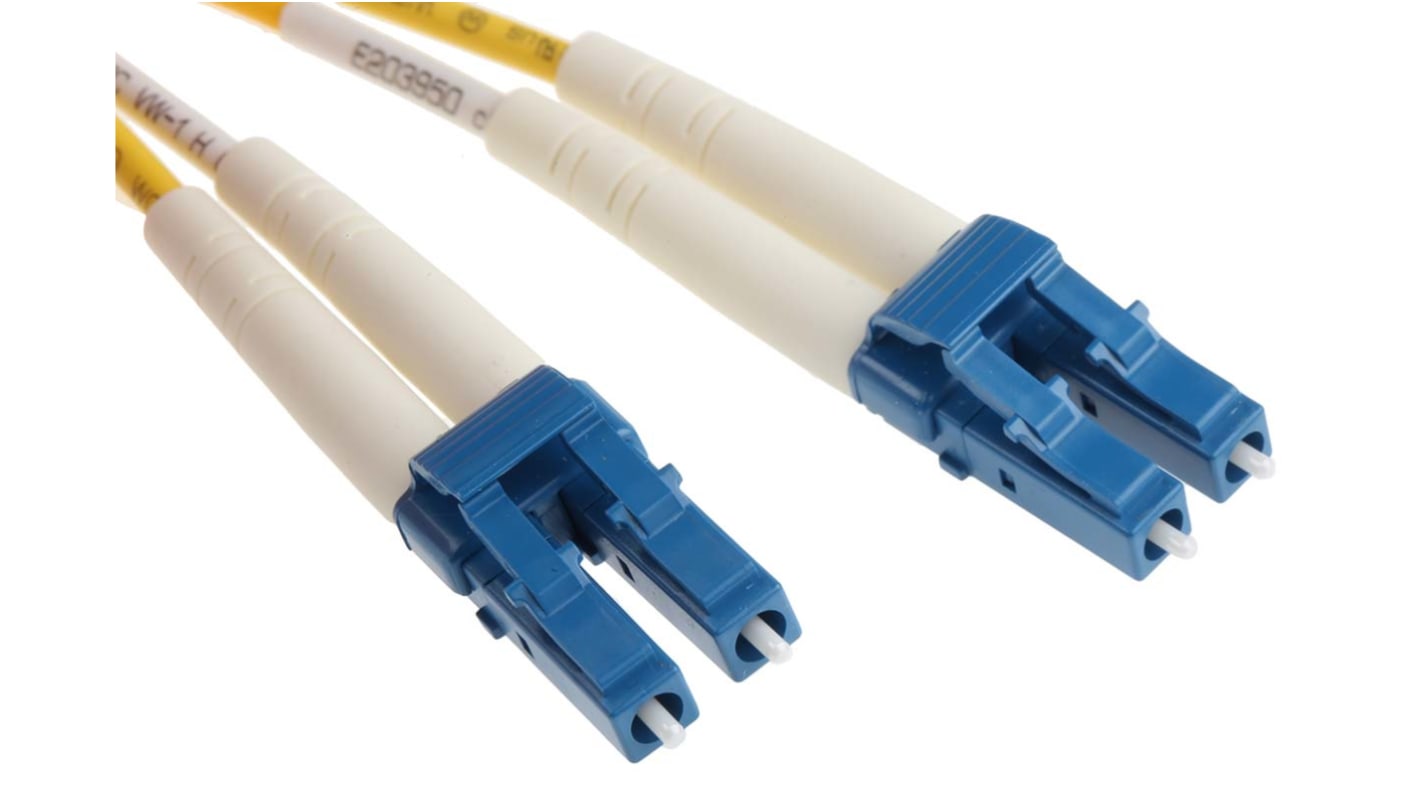 RS PRO LC to LC Duplex Single Mode OS1 Fibre Optic Cable, 9/125μm, Yellow, 3m