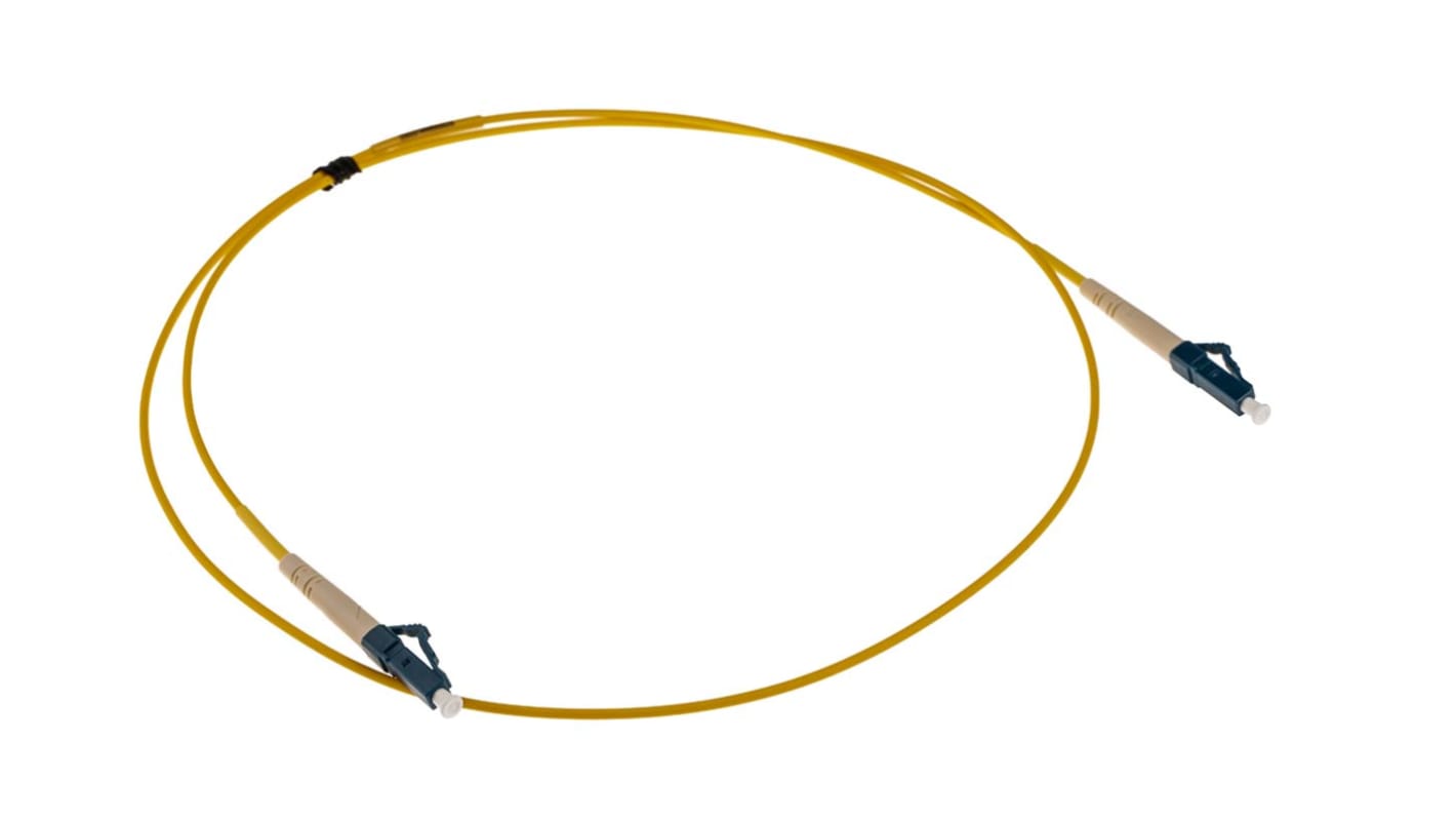 RS PRO LC to LC Simplex Single Mode OS1 Fibre Optic Cable, 9/125μm, Yellow, 1m