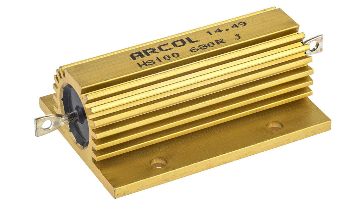 Arcol, 680Ω 100W Wire Wound Chassis Mount Resistor HS100 680R J ±5 RS