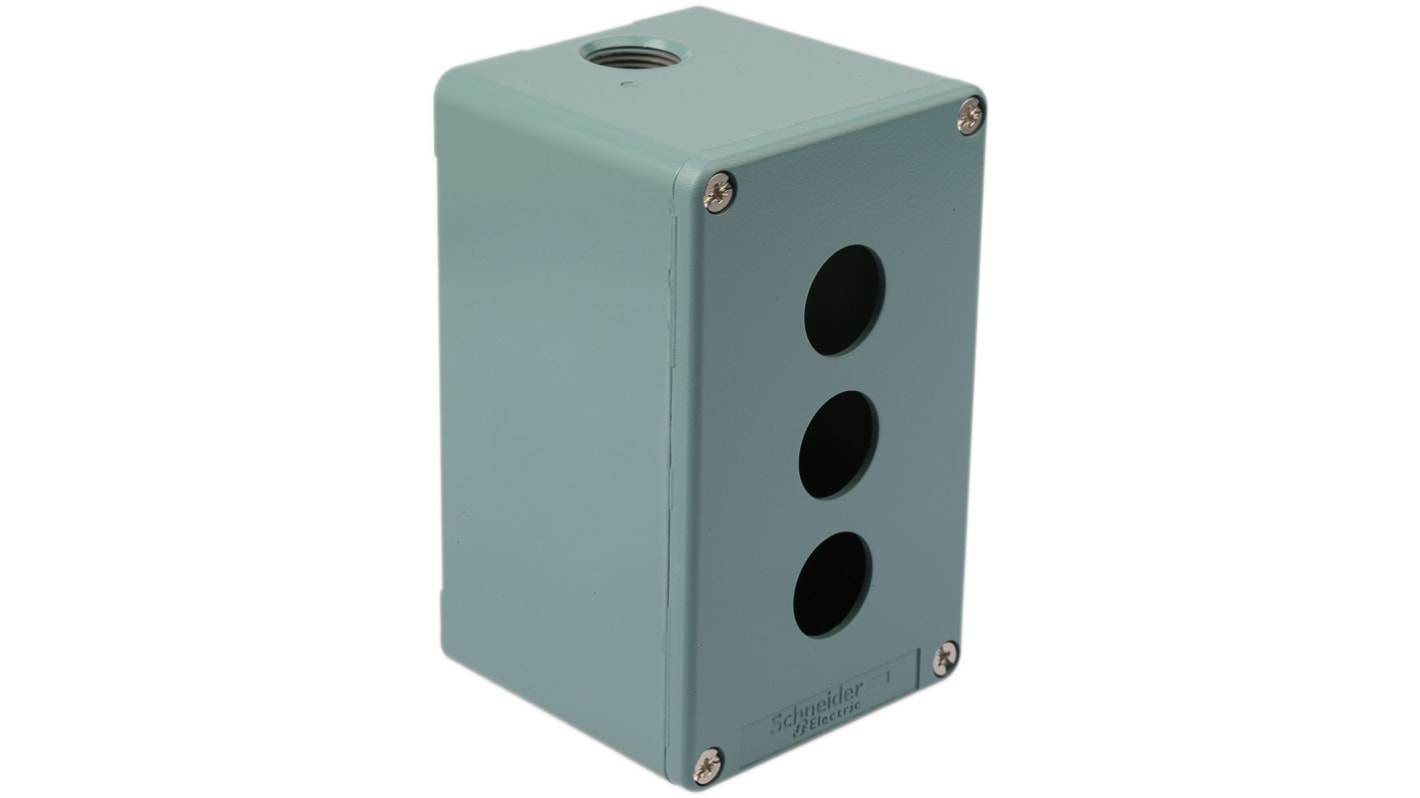 Schneider Electric Blue Metal Harmony XAP Push Button Enclosure - 3 Hole 22mm Diameter