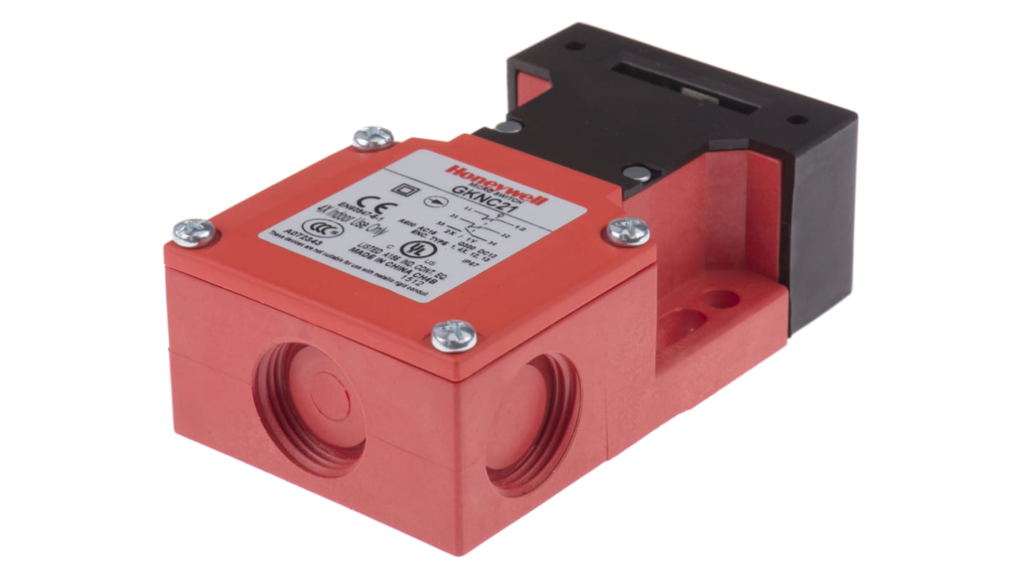 GKNC21 Honeywell GKN Safety Interlock Switch, 2NC/1NO, Keyed, Glass