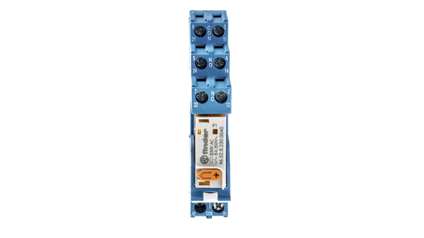 Finder 4C Series Interface Relais 230V ac, 2-poliger Wechsler DIN-Schienen 250 → 440V ac