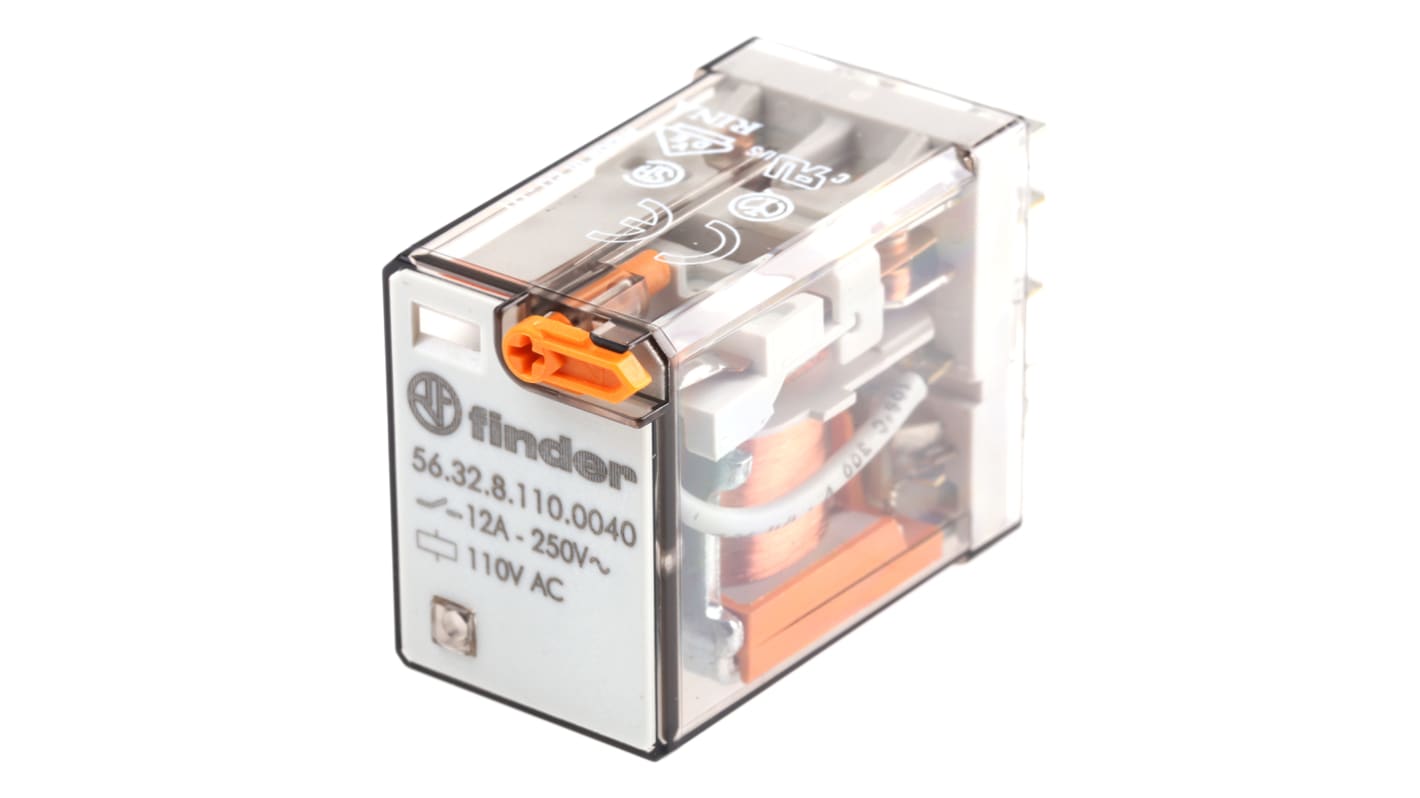 Relais de puissance Finder 56 Series, 2 RT, bobine 110V c.a. Enfichable 1.5W