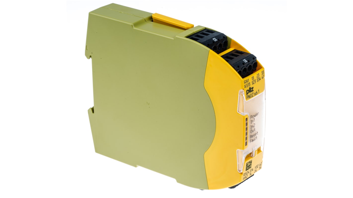 Relé de seguridad Pilz PNOZsigma PNOZ s6.1 de 2 canales, para Control con dos manos, 48 → 240V ac/dc, cat. seg.