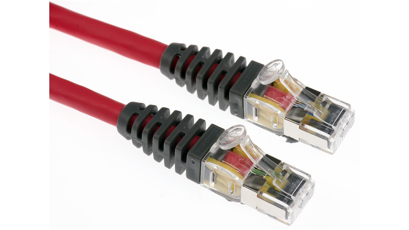 Brand-Rex Cat6 Male RJ45 to Male RJ45 Ethernet Cable, S/FTP, Red LSZH Sheath, 2m