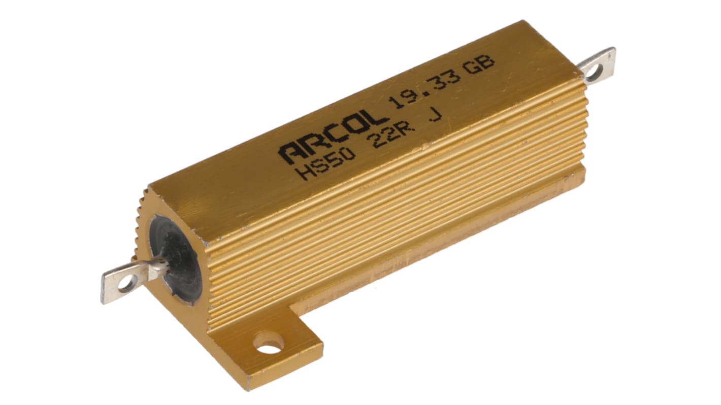 Arcol, 22Ω 50W Wire Wound Chassis Mount Resistor HS50 22R J ±5 RS