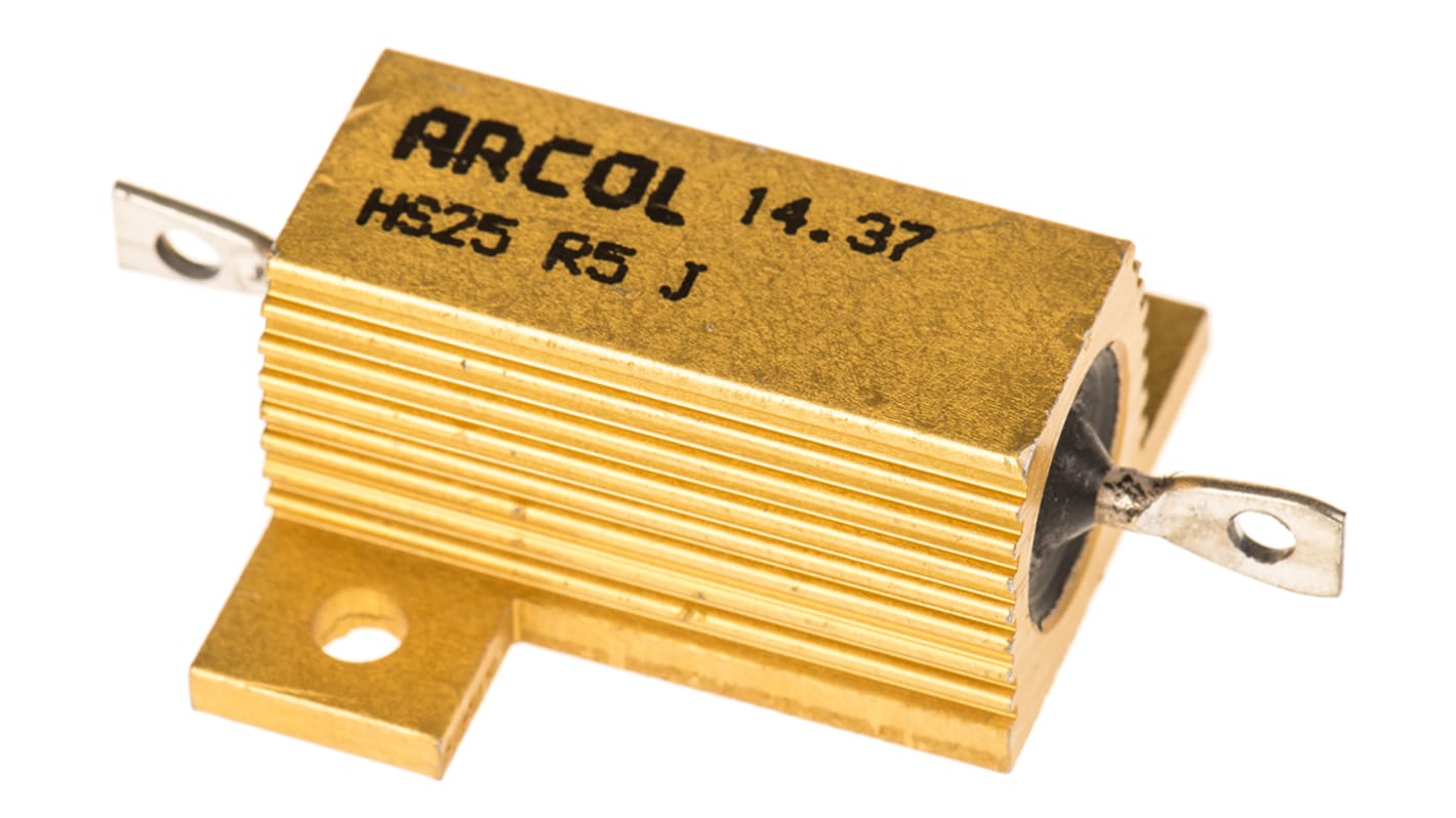 Arcol シャーシ取り付け抵抗器,25W,500mΩ,±5%