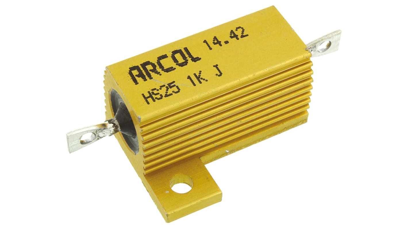 Arcol, 1kΩ 25W Wire Wound Chassis Mount Resistor HS25 1K J ±5%