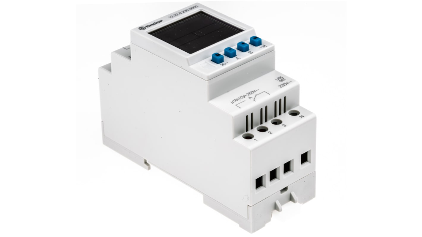 Finder Digital DIN Rail Time Switch 230 V ac, 2-Channel