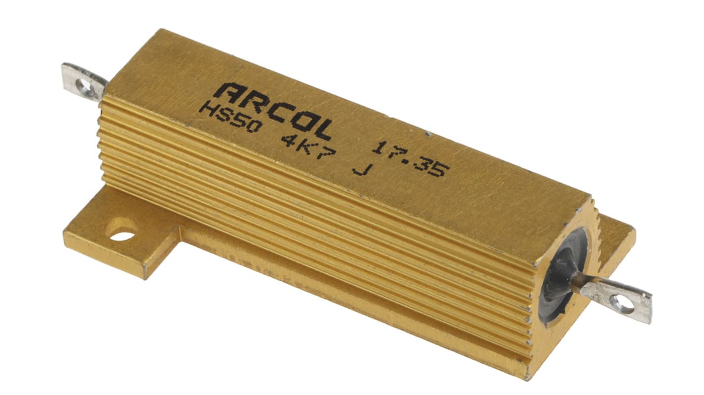 Arcol, 4.7kΩ 50W Wire Wound Chassis Mount Resistor HS50 4K7 J ±5 RS