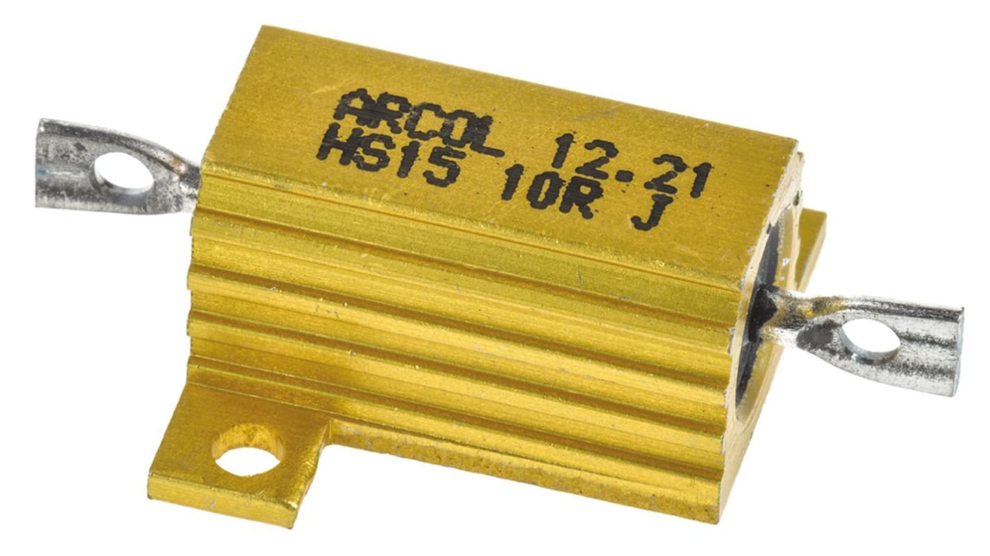 Arcol, 10Ω 15W Wire Wound Chassis Mount Resistor HS15 10R J ±5%