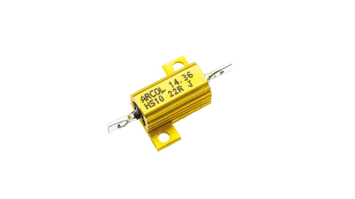 Arcol, 22Ω 10W Wire Wound Chassis Mount Resistor HS10 22R J ±5%