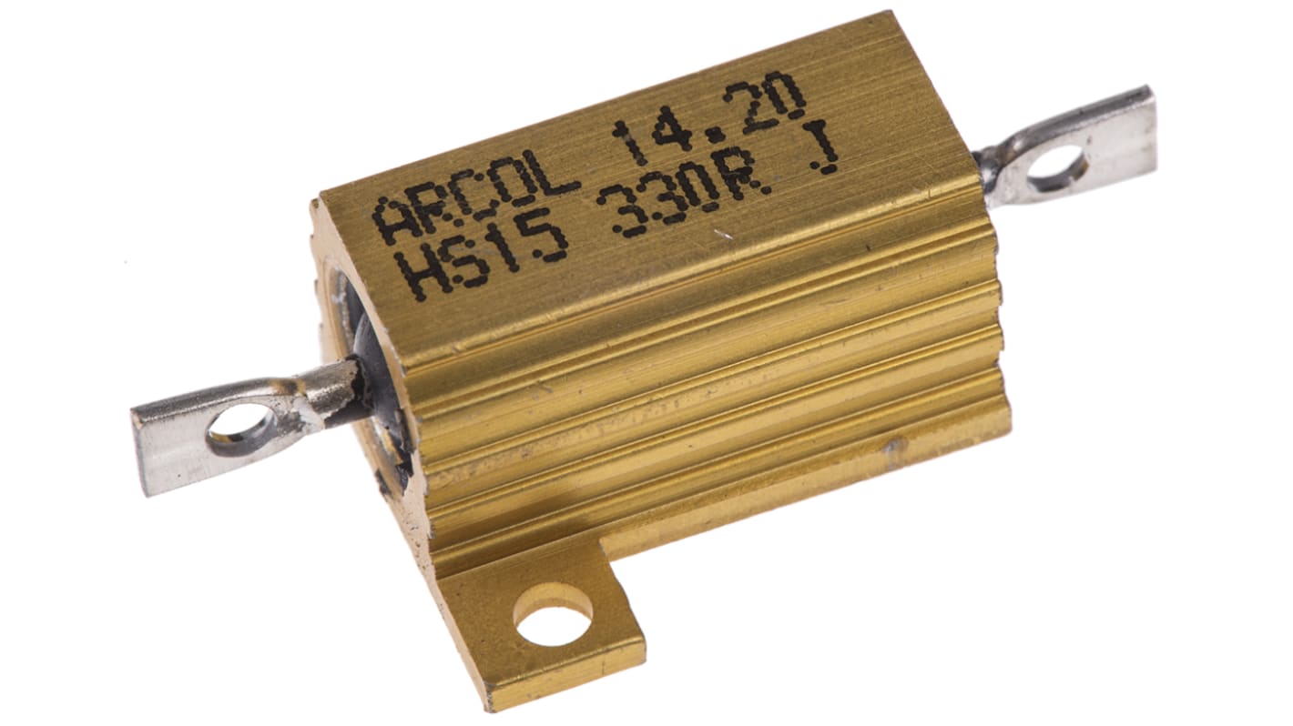 Arcol HS15 Wickel Lastwiderstand 330Ω ±5% / 15W, Alu Gehäuse Axialanschluss