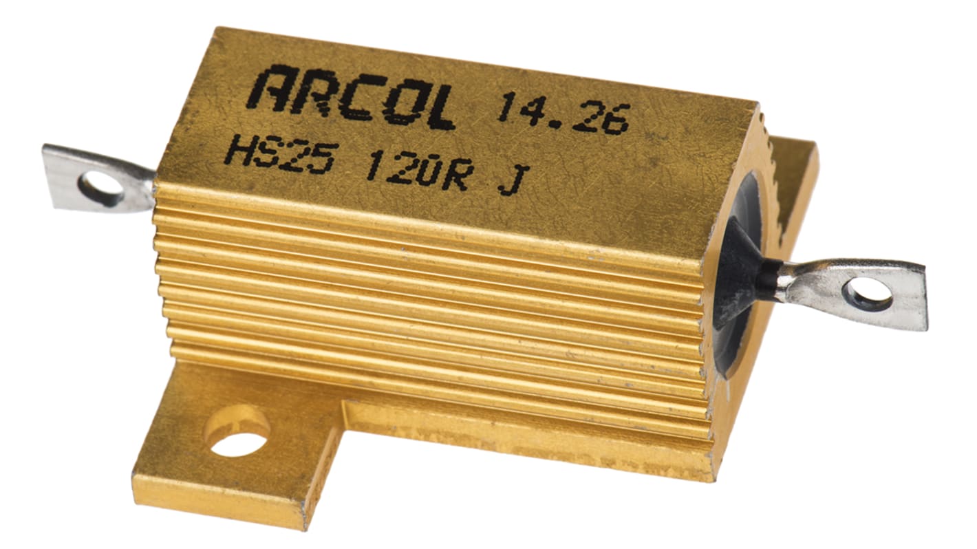 Arcol HS25 Wickel Lastwiderstand 120Ω ±5% / 25W, Alu Gehäuse Axialanschluss