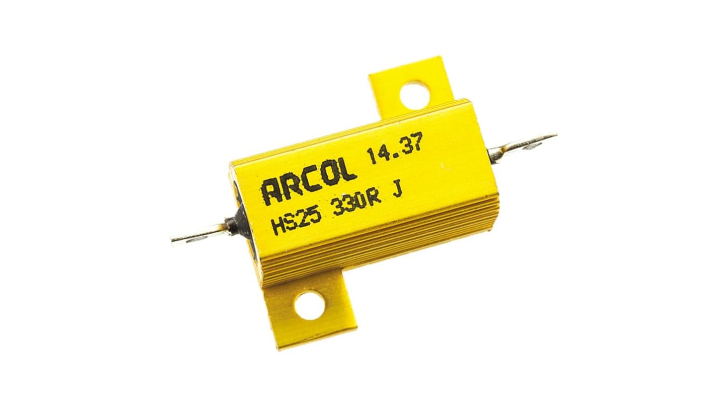 Arcol, 330Ω 25W Wire Wound Chassis Mount Resistor HS25 330R J ±5%