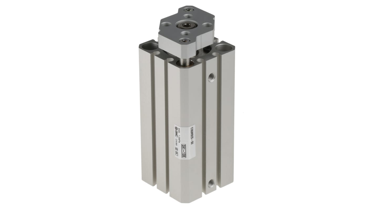 SMC Pneumatic Guided Cylinder - 25mm Bore, 50mm Stroke, CQM Series, Double Acting