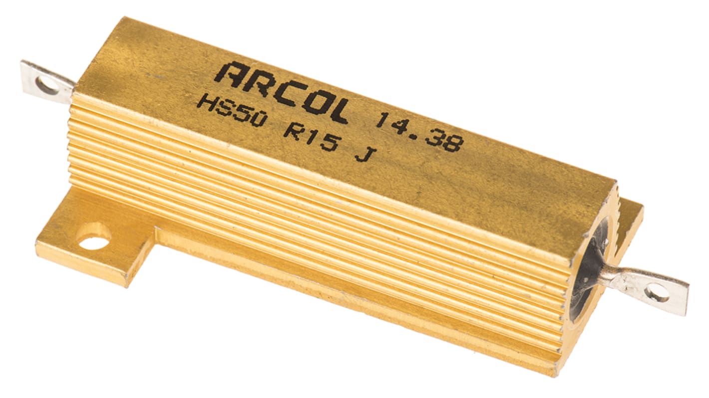 Arcol, 150mΩ 50W Wire Wound Chassis Mount Resistor HS50 R15 J ±5 RS