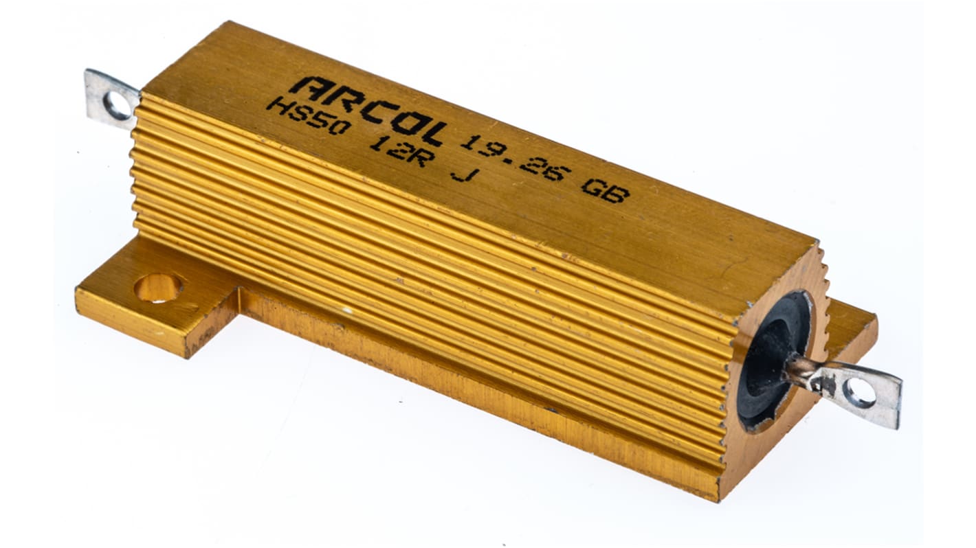 Arcol HS50 Wickel Lastwiderstand 12Ω ±5% / 50W, Alu Gehäuse Axialanschluss