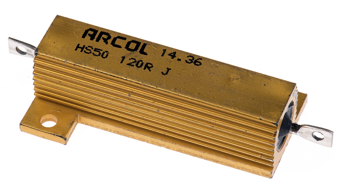 Arcol, 120Ω 50W Wire Wound Chassis Mount Resistor HS50 120R J ±5 RS