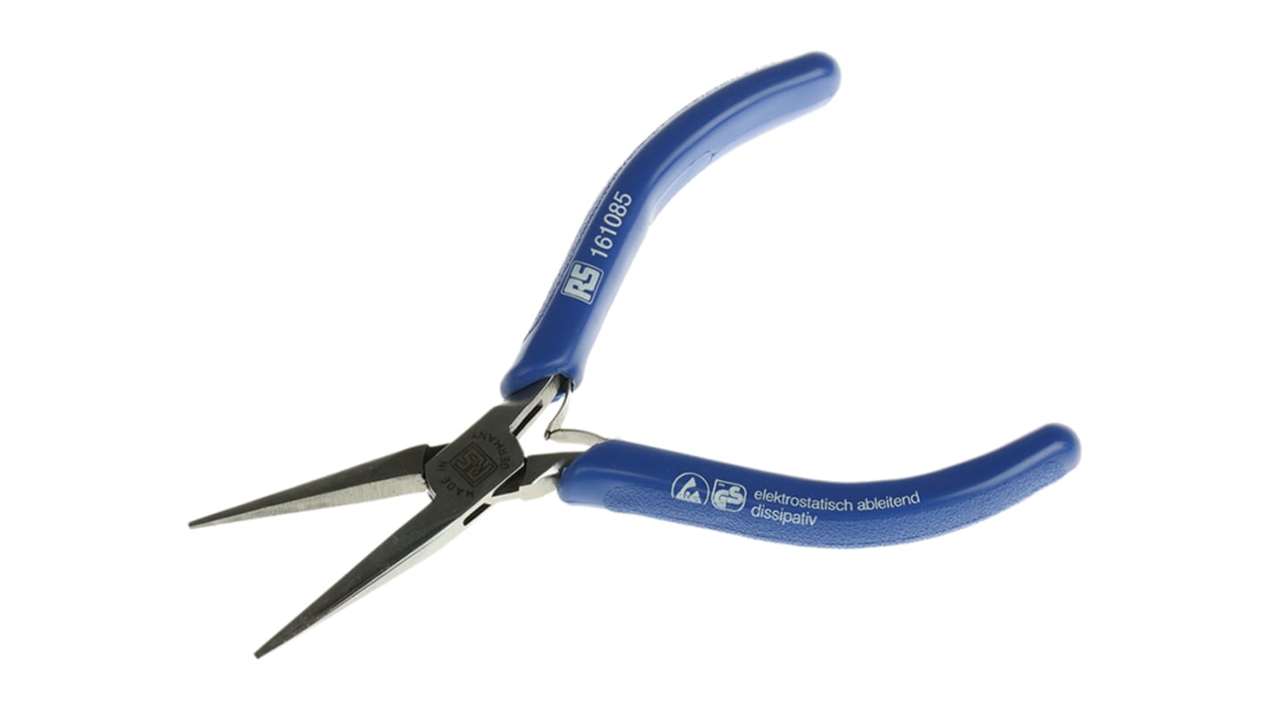 RS PRO Long Nose Pliers, 145 mm Overall, Straight Tip, ESD