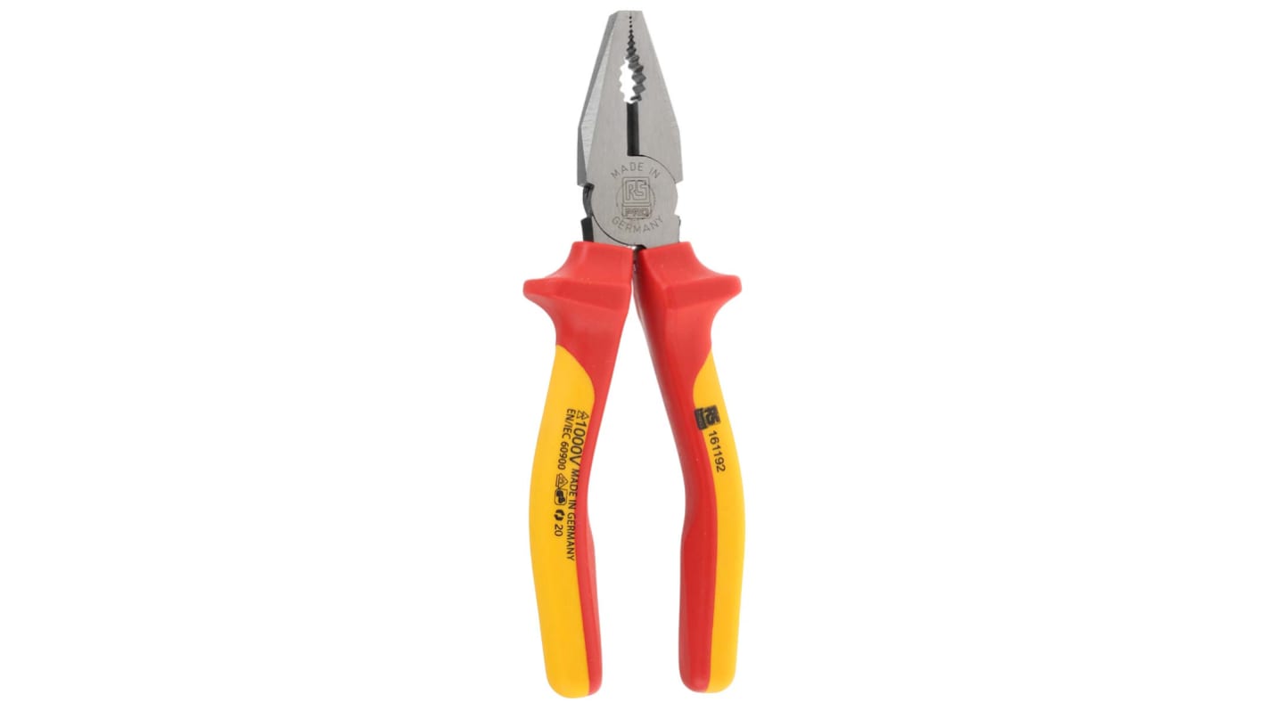 RS PRO Combination Pliers, 160 mm Overall, Straight Tip, VDE/1000V RS
