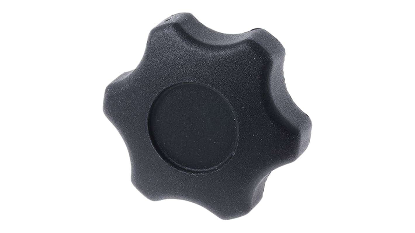 RS PRO Black Multiple Lobes Clamping Knob, M8, Threaded Stud RS