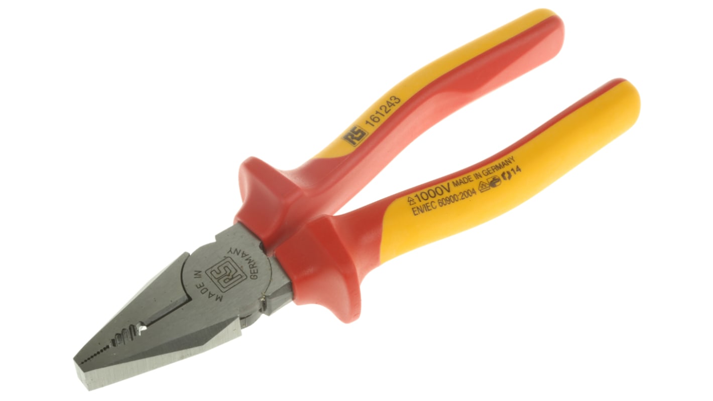 RS PRO Combination Pliers, 180 mm Overall, Straight Tip, VDE/1000V RS