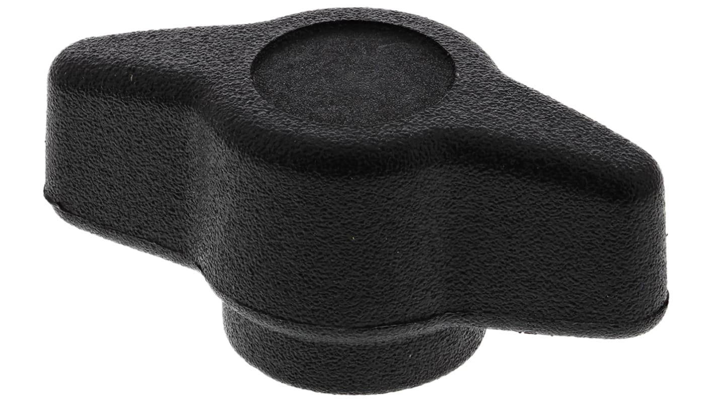 RS PRO Black Wing Clamping Knob, M5, Threaded Hole