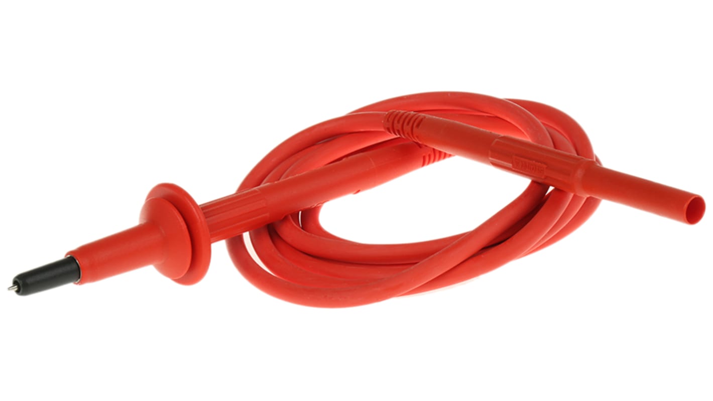 Cable de prueba Staubli de color Rojo, Macho, 5kV, 10A