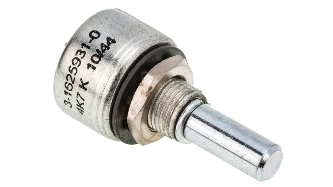 TE Connectivity M, Tafelmontage  Dreh Potentiometer 4.7kΩ ±10% / 2W , Schaft-Ø 6,35 mm