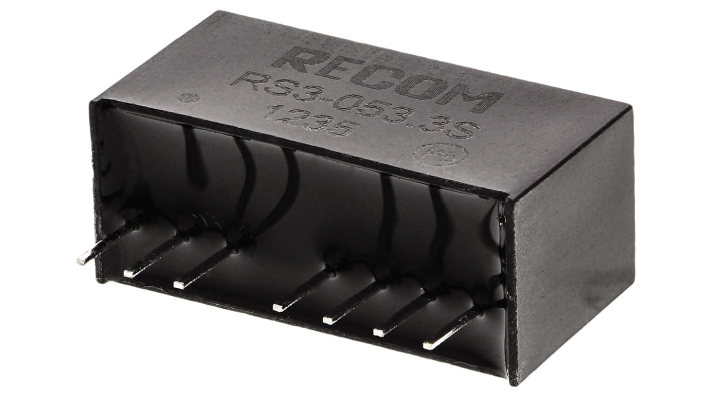 Recom DC-DCコンバータ Vout：3.3V dc 4.5 → 9 V dc, 3W, RS3-053.3S