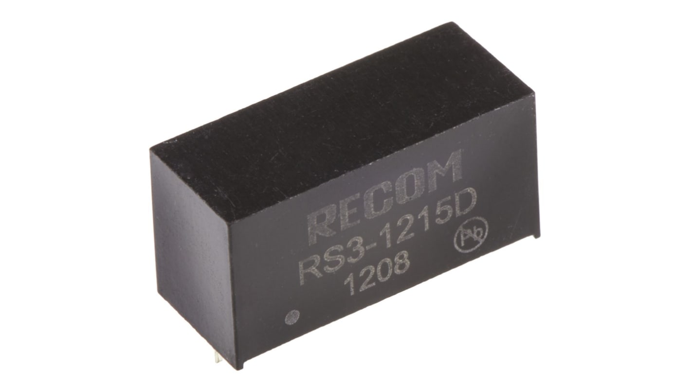 Recom DC-DCコンバータ Vout：±15V dc 9 → 18 V dc, 3W, RS3-1215D