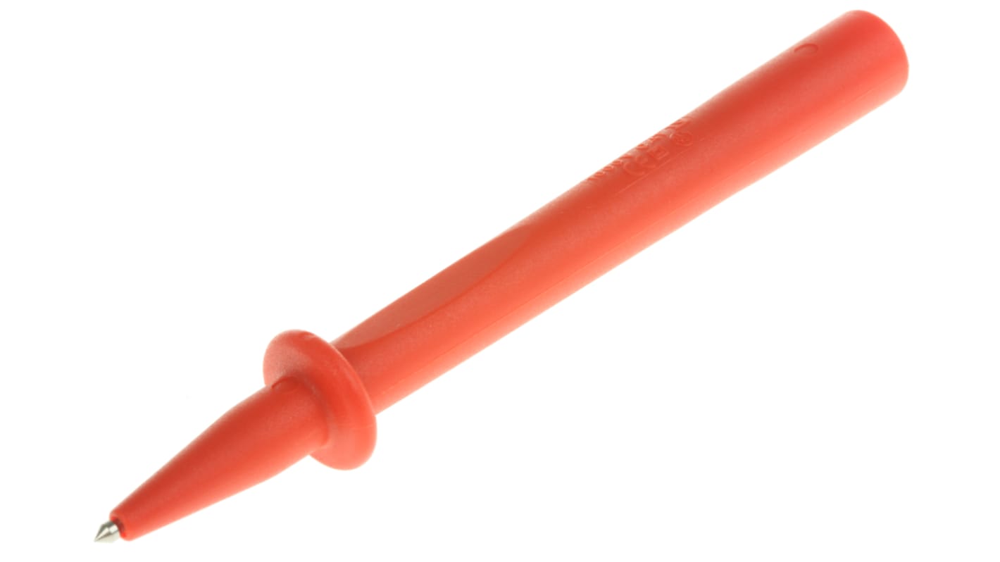 Sonde de test Staubli, A ressort, pointe de 2mm, 1kV, 1A, Rouge