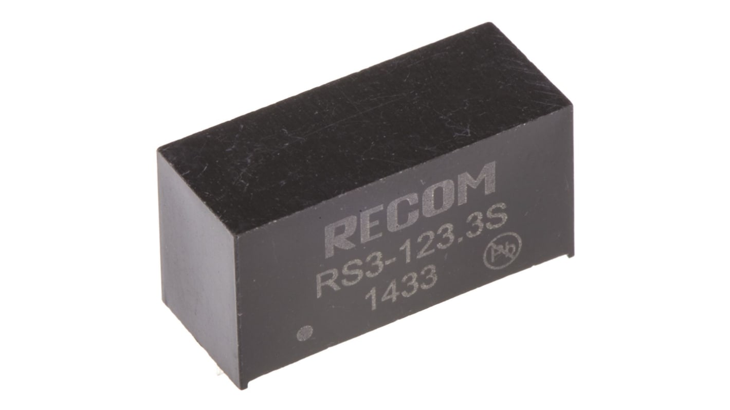 Recom DC-DCコンバータ Vout：3.3V dc 9 → 18 V dc, 3W, RS3-123.3S