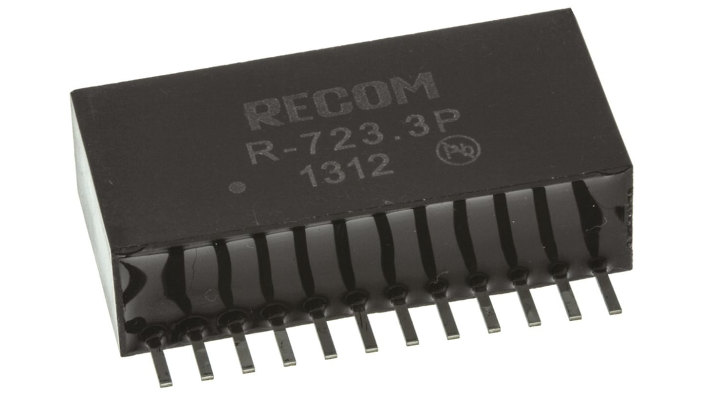 Regolatore switching Recom, ingresso 4.5 → 28V cc, uscita 3.3V cc, 2A, 11W
