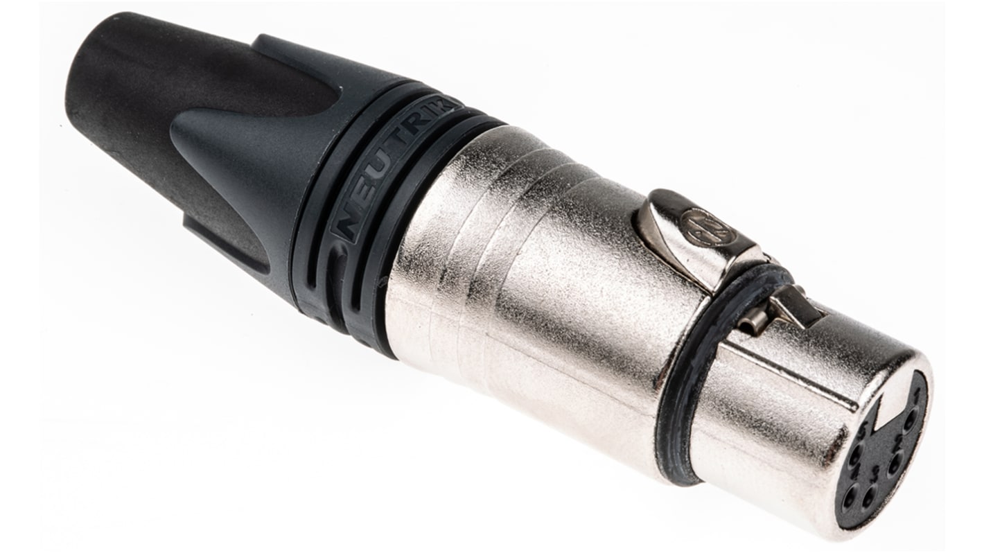 Neutrik-Connecteur XLR Femelle Droit 5 voies Montage sur câble, placage Argent sur Nickel