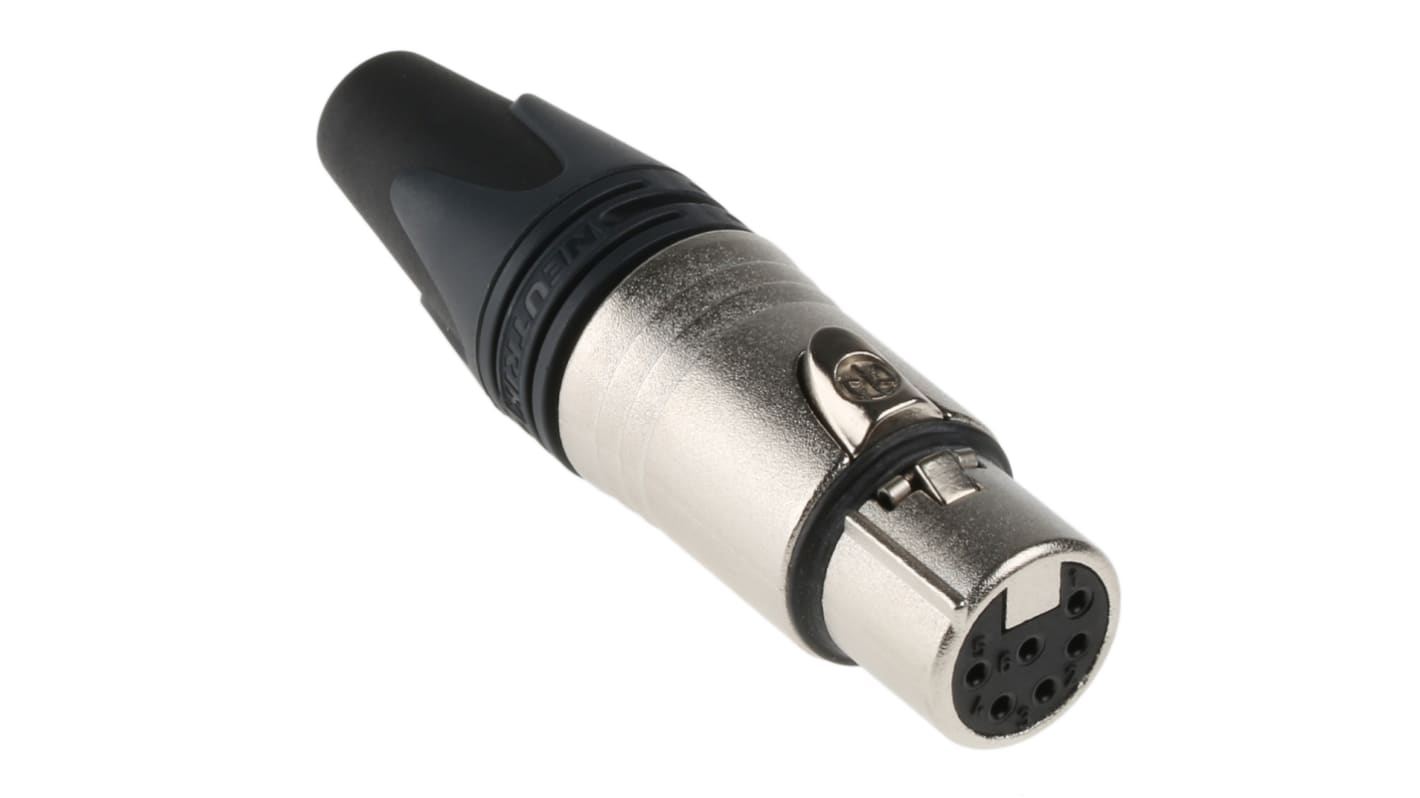 Neutrik-Connecteur XLR Femelle Droit 6 voies Montage sur câble, placage Argent sur Nickel