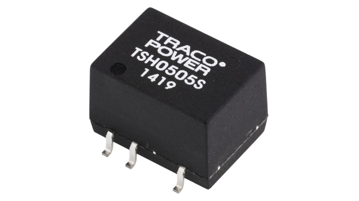 TRACOPOWER TSH DC-DC Converter, 5V dc/ 400mA Output, 4.5 → 5.5 V dc Input, 2W, Surface Mount, +85°C Max Temp