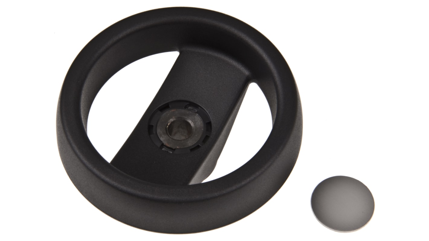 RS PRO Speichen Handrad, Rad ø 80mm, 8mm, 17mm Gebohrte Nabe, Rad Mat. Polymer, Schwarz