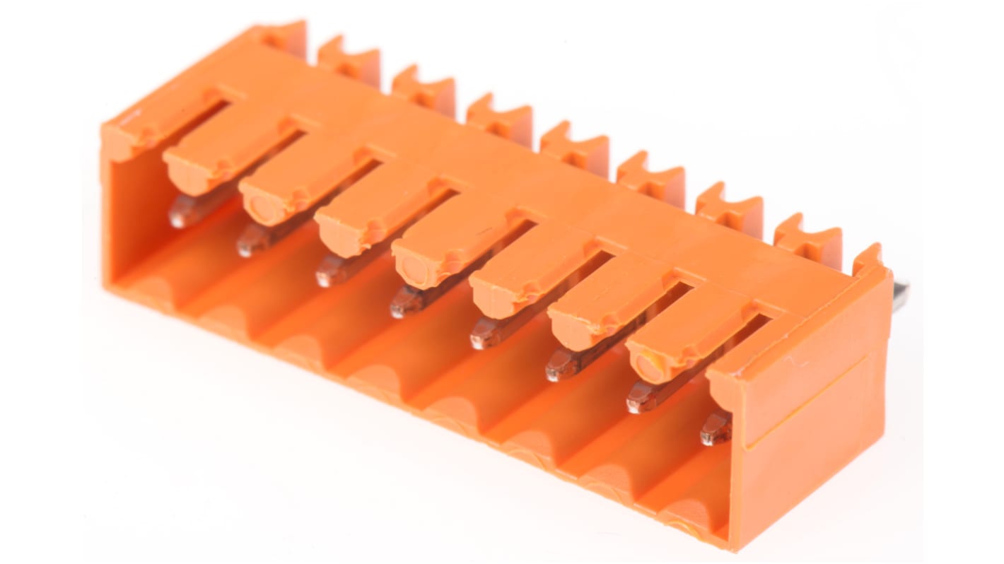 Weidmüller 3.5mm Pitch 8 Way Pluggable Terminal Block, Header, Through Hole, Solder Termination