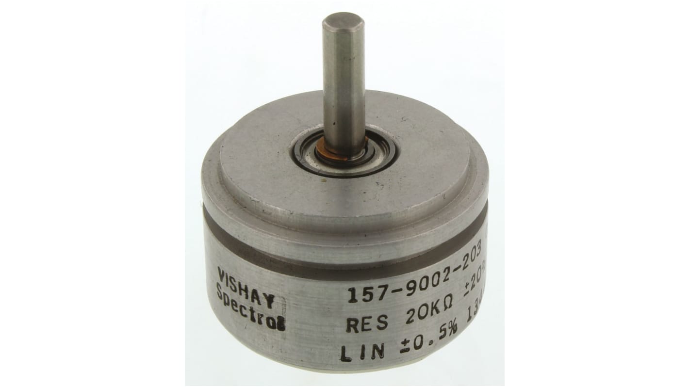 Potenciómetro de 20kΩ, ±20%, 1W, serie 157, 1 módulo, 1 vuelta, Eje redondo, eje de 3,18 mm de Ø, Montaje Servo