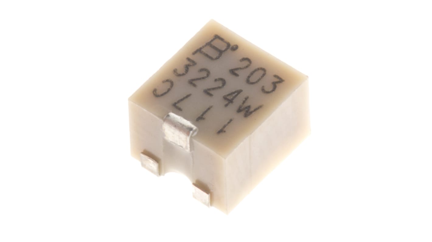 3224W1203E 20kΩ, SMD Trimmer Potentiometer 0.25W Top Adjust Bourns