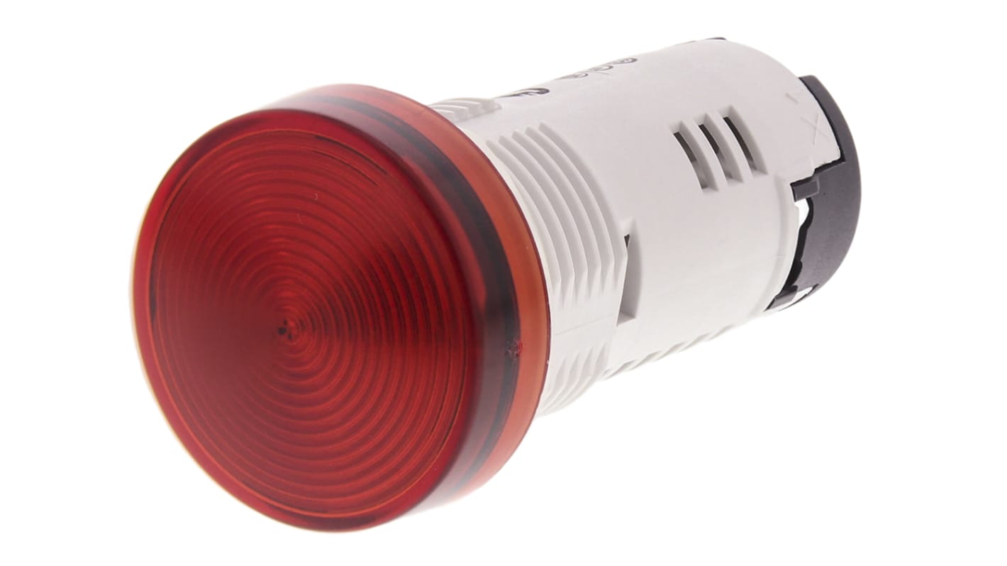 Tête de voyant lumineux LED Schneider Electric Rouge 24V, Ø découpe 22mm, Montage panneau