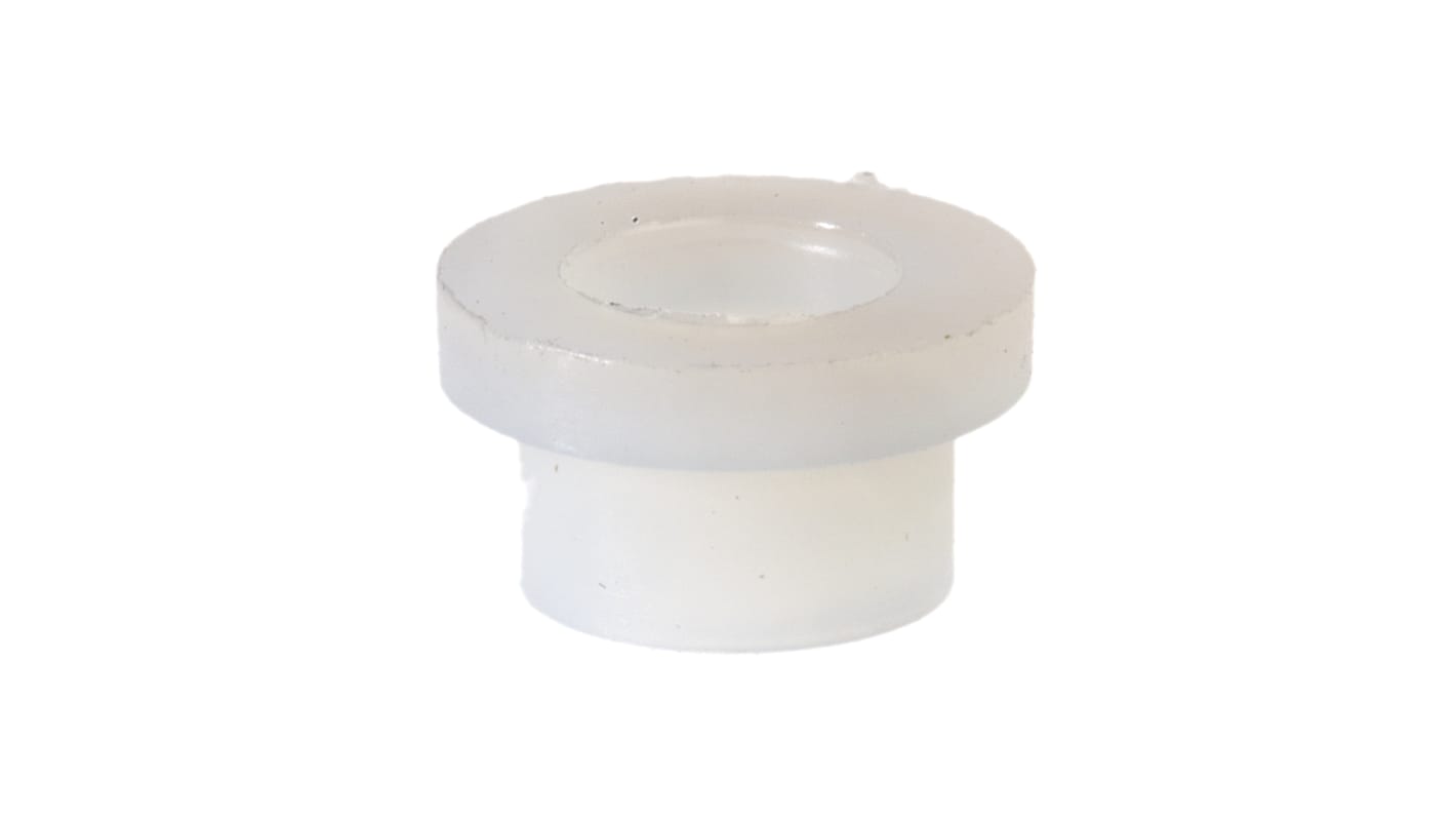 4 Boccole A Flangia In Nylon - Foro 6mm, OD 8mm, Lunghezza 25mm, Bianco, Autolubrificanti - Foto 4