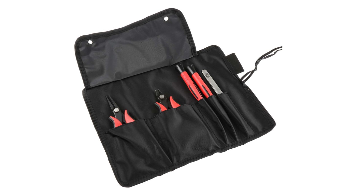 RS PRO 5 Piece Electronics Tool Kit with Roll