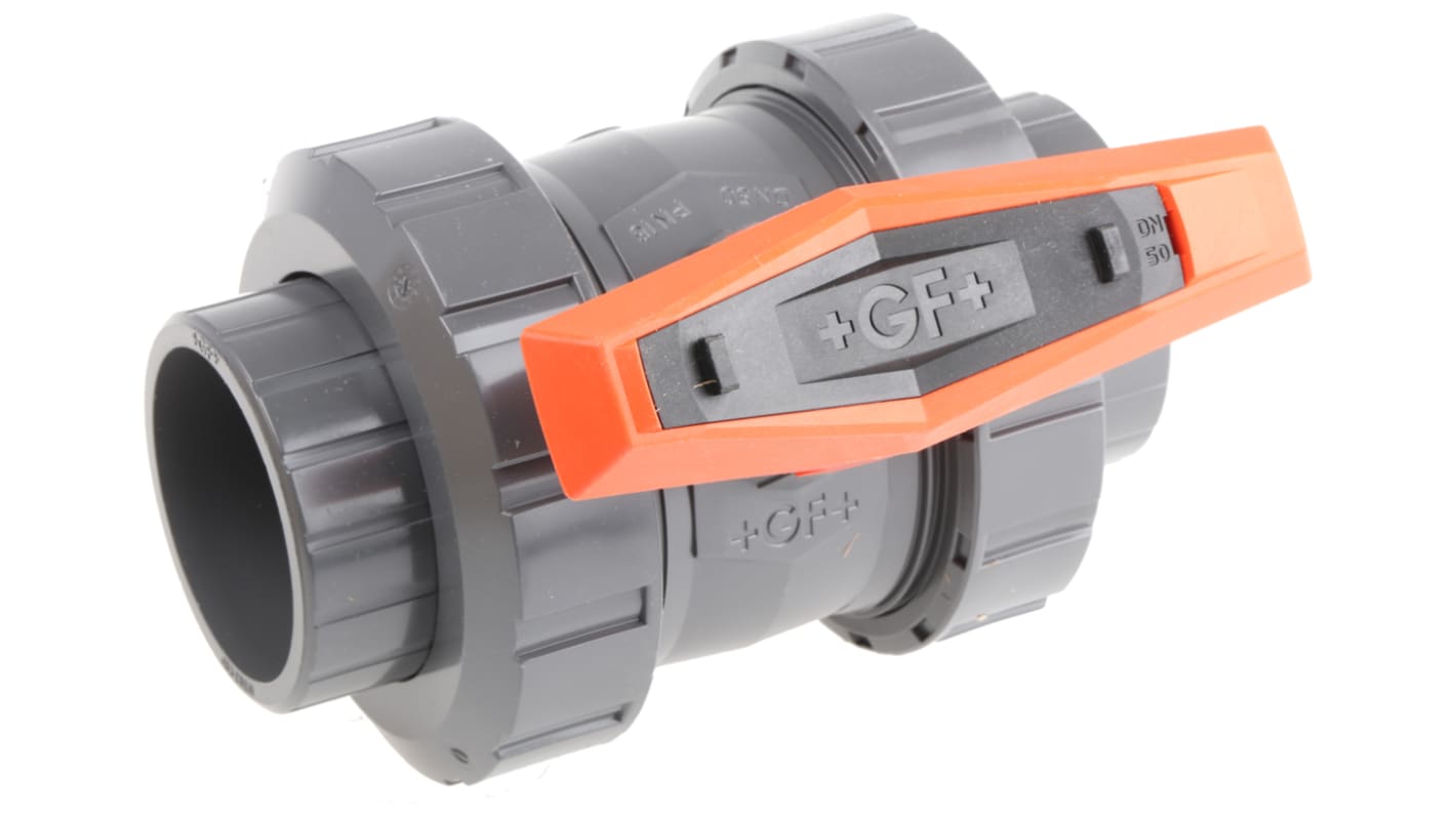 161546007 Fischer Plastic 2 Way, Ball Valve, 63mm RS